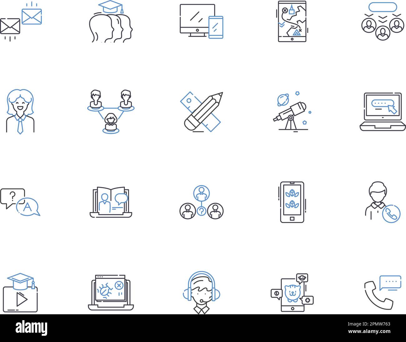 Communication people line icons collection. Communicators, Dialogue ...