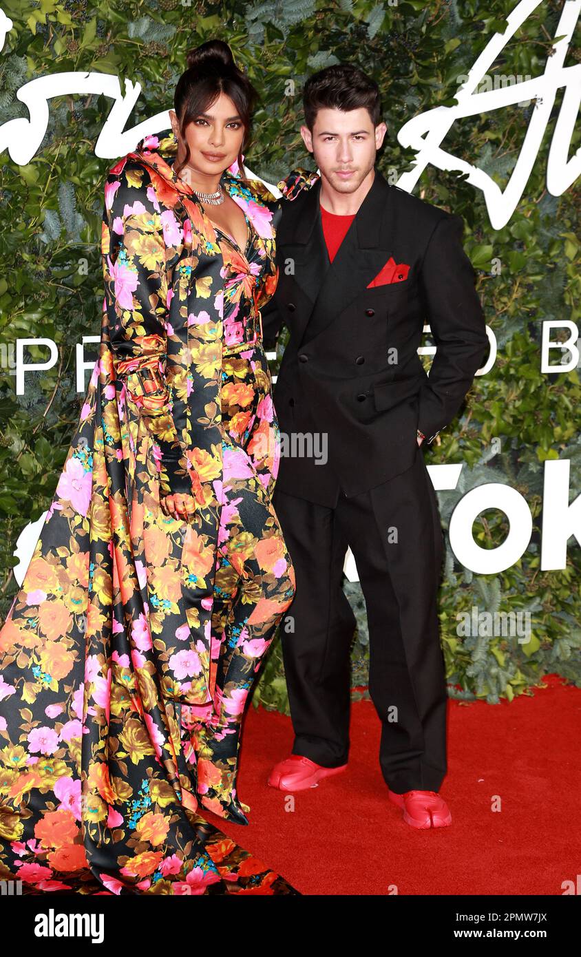 Priyanka Chopra and Nick Jonas attend The Fashion Awards 2021 at Royal