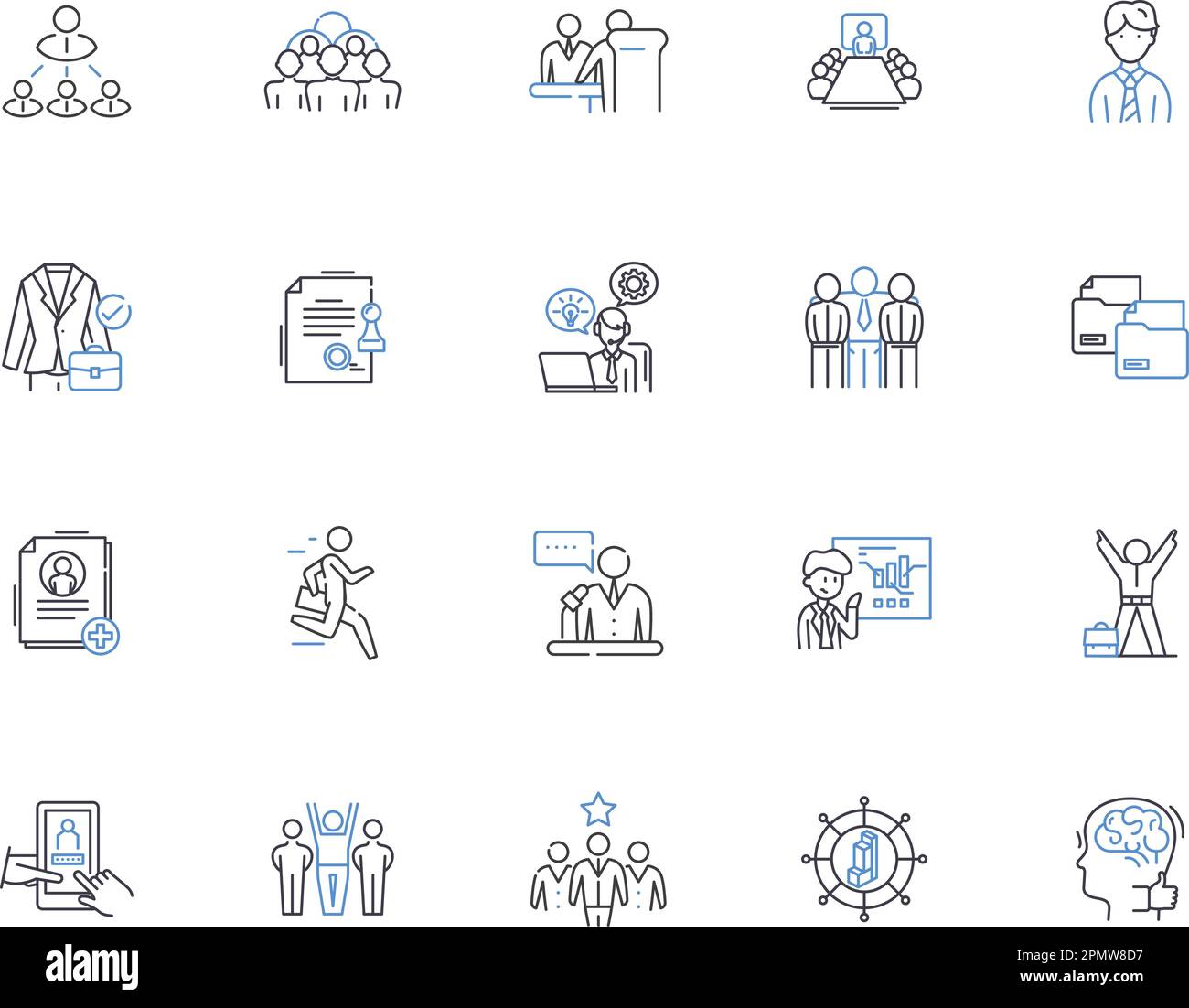 Office people outline icons collection. Office, People, Workers, Staff