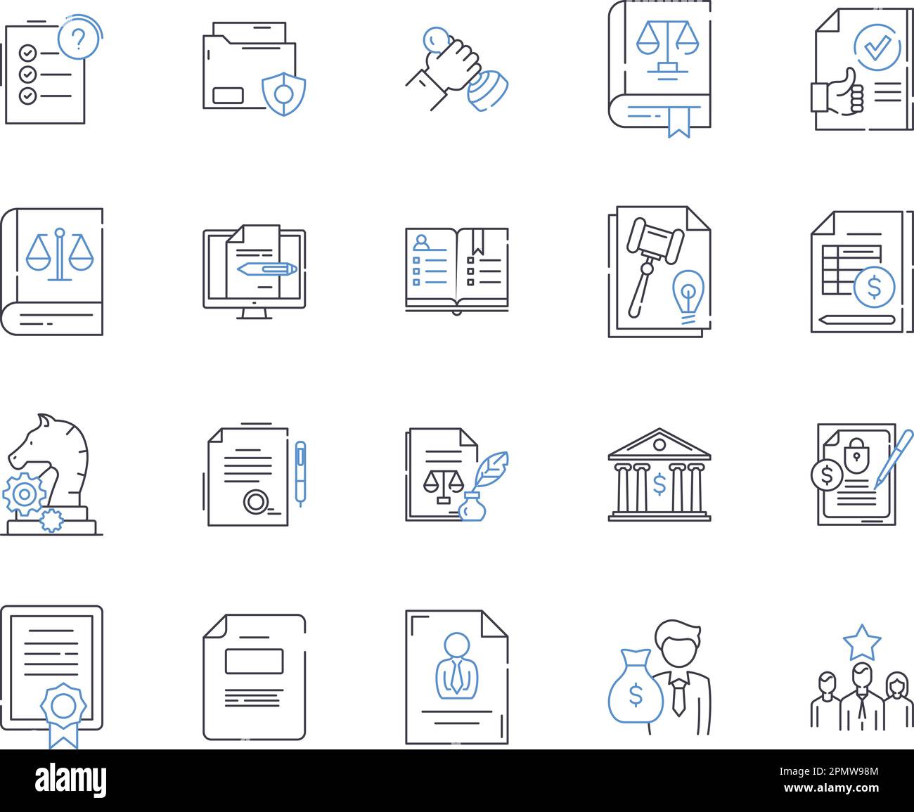 Legal business outline icons collection. Law, Business, Legal ...
