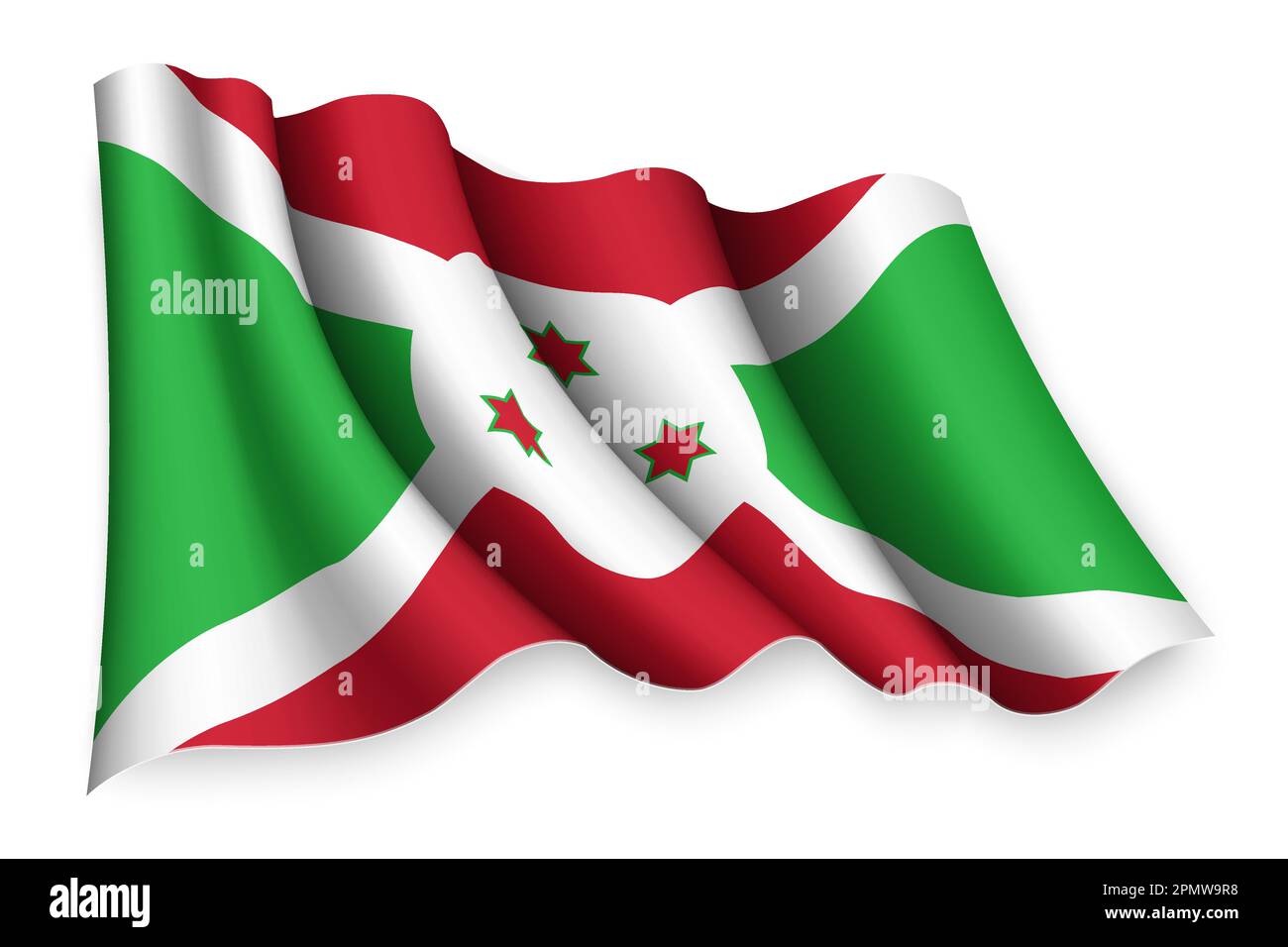 Realistic Waving Flag Of Burundi Stock Vector Image And Art Alamy