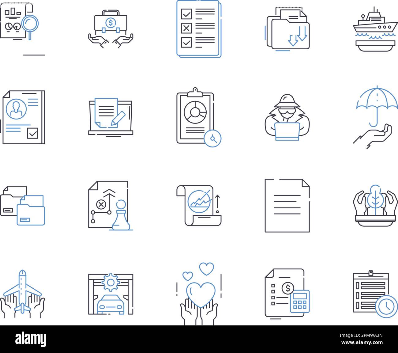 Insurance and laegal outline icons collection. Insurance, Legal