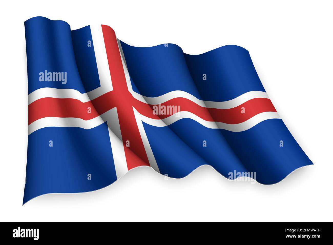 Realistic waving flag of Iceland Stock Vector Image & Art - Alamy