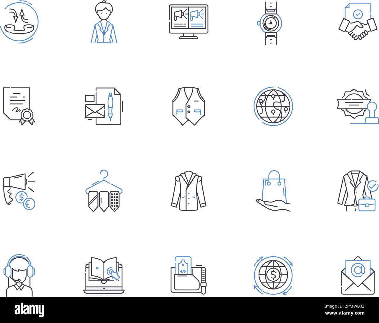 Business ethics outline icons collection. Integrity, Morality, Respect ...