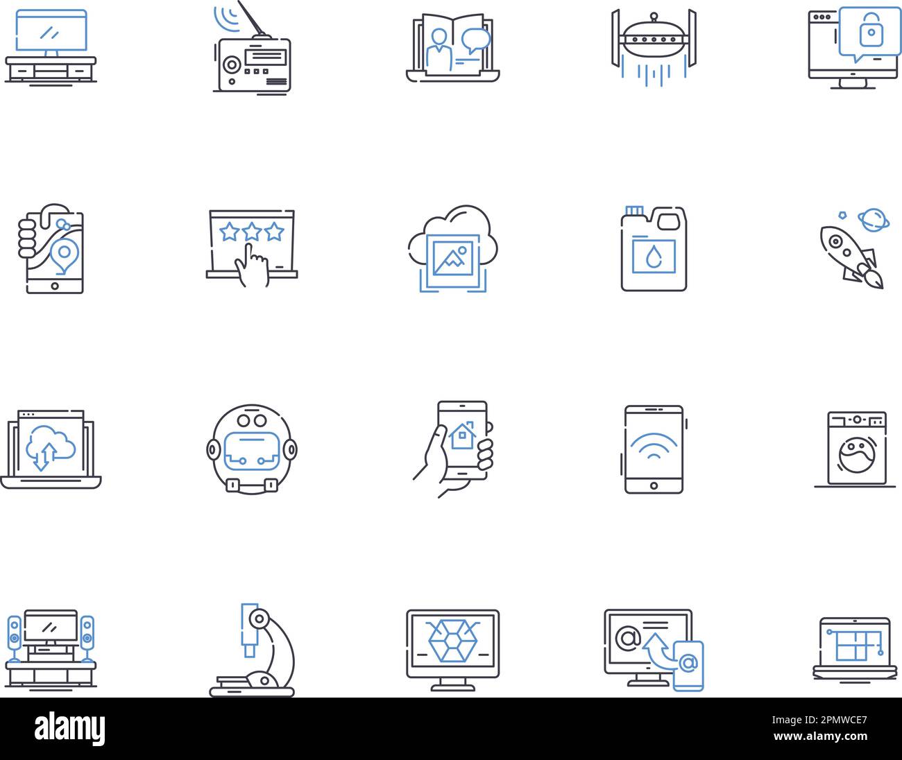 Appliances outline icons collection. Cooling, Heating, Refrigeration