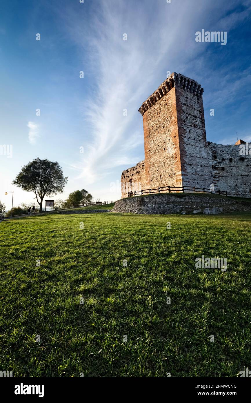 The castle of the Villa is known as the castle of Romeo. Montecchio Maggiore, Veneto, Italy. Stock Photo