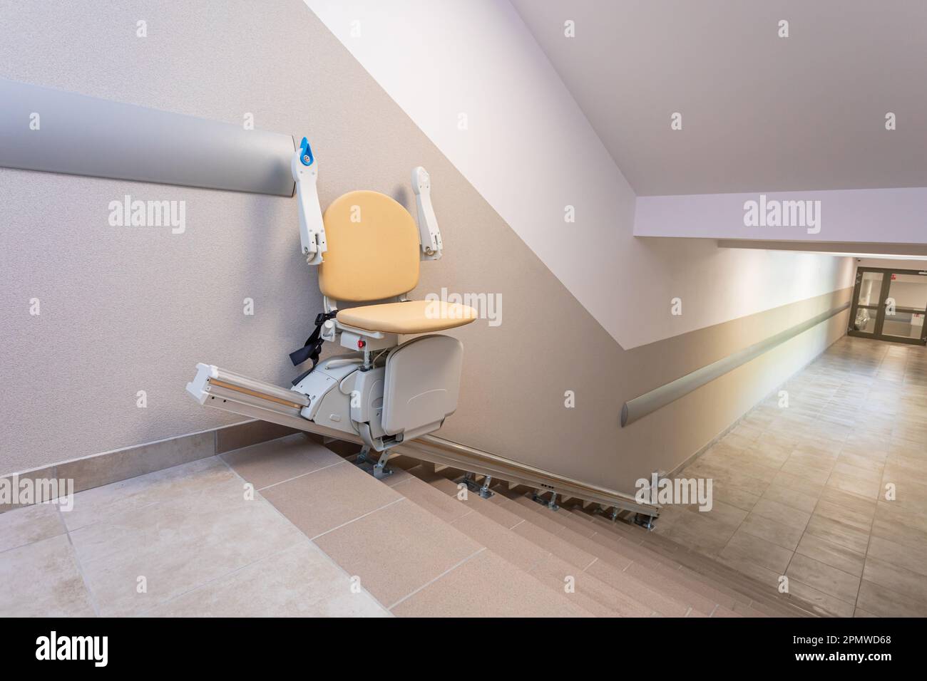 A stair chair that allows people with mobility disabilities to climb