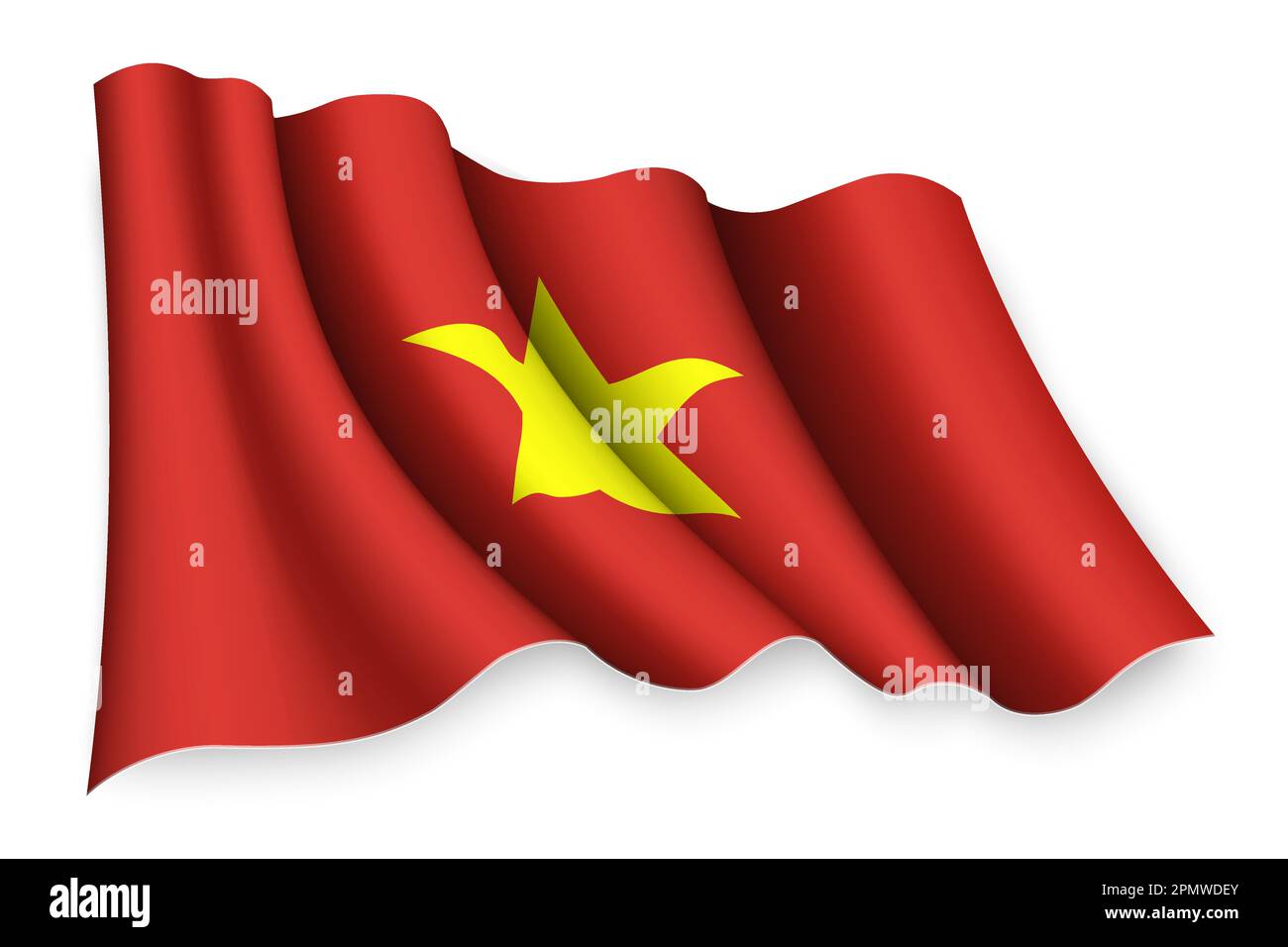 Realistic waving flag of Vietnam Stock Vector