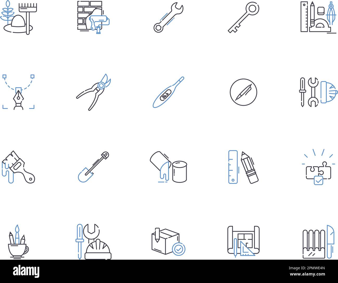 Materials outline icons collection. Fabrics, Plastics, Metals, Textiles