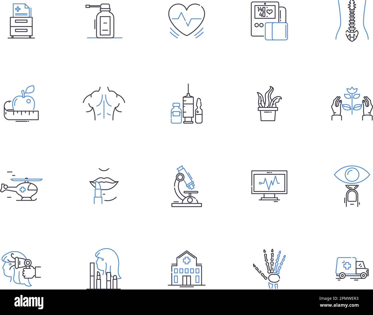 Medicine health care outline icons collection. Medicine, Health, Care