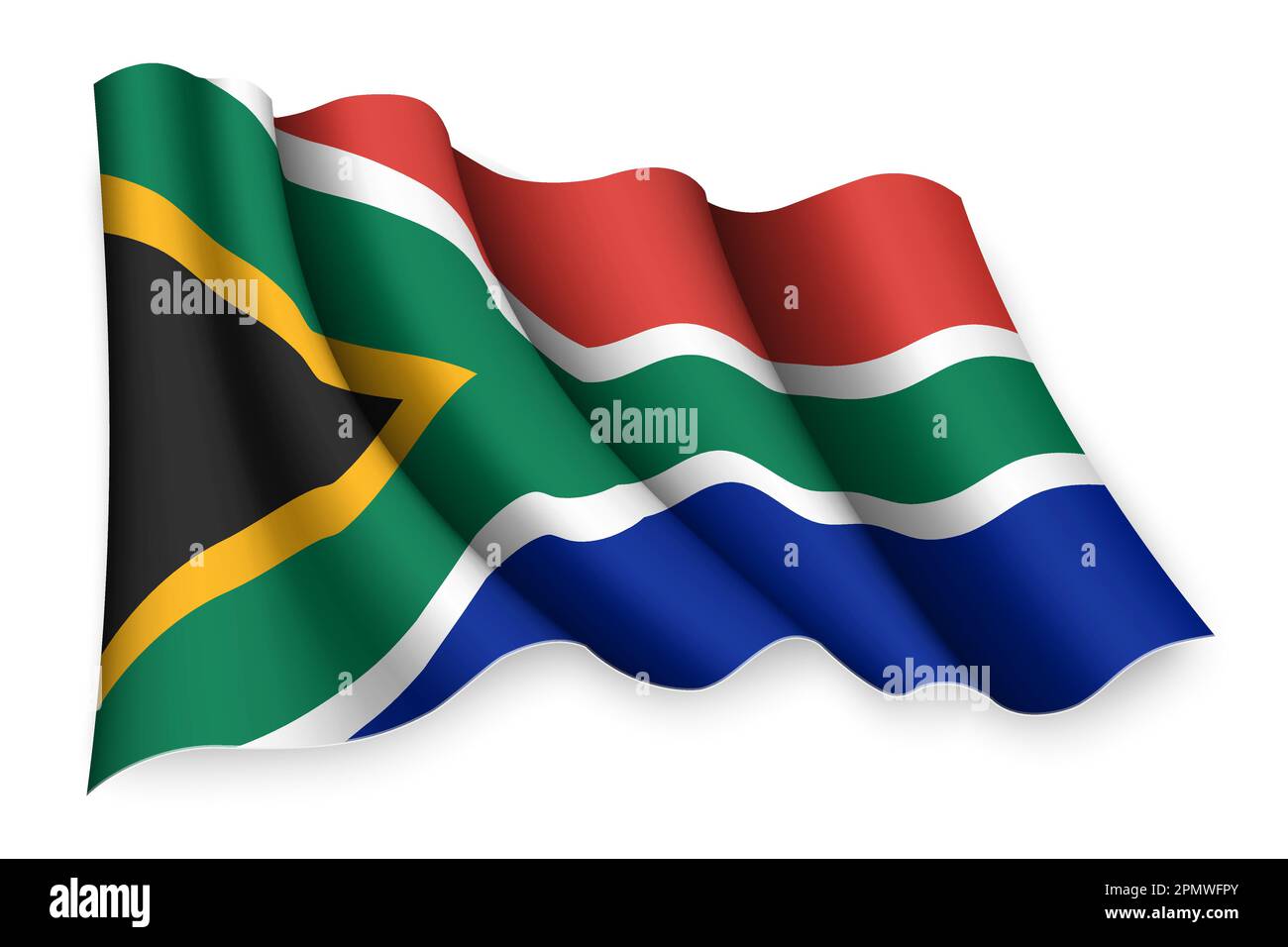 Realistic Waving Flag Of South Africa Stock Vector Image And Art Alamy