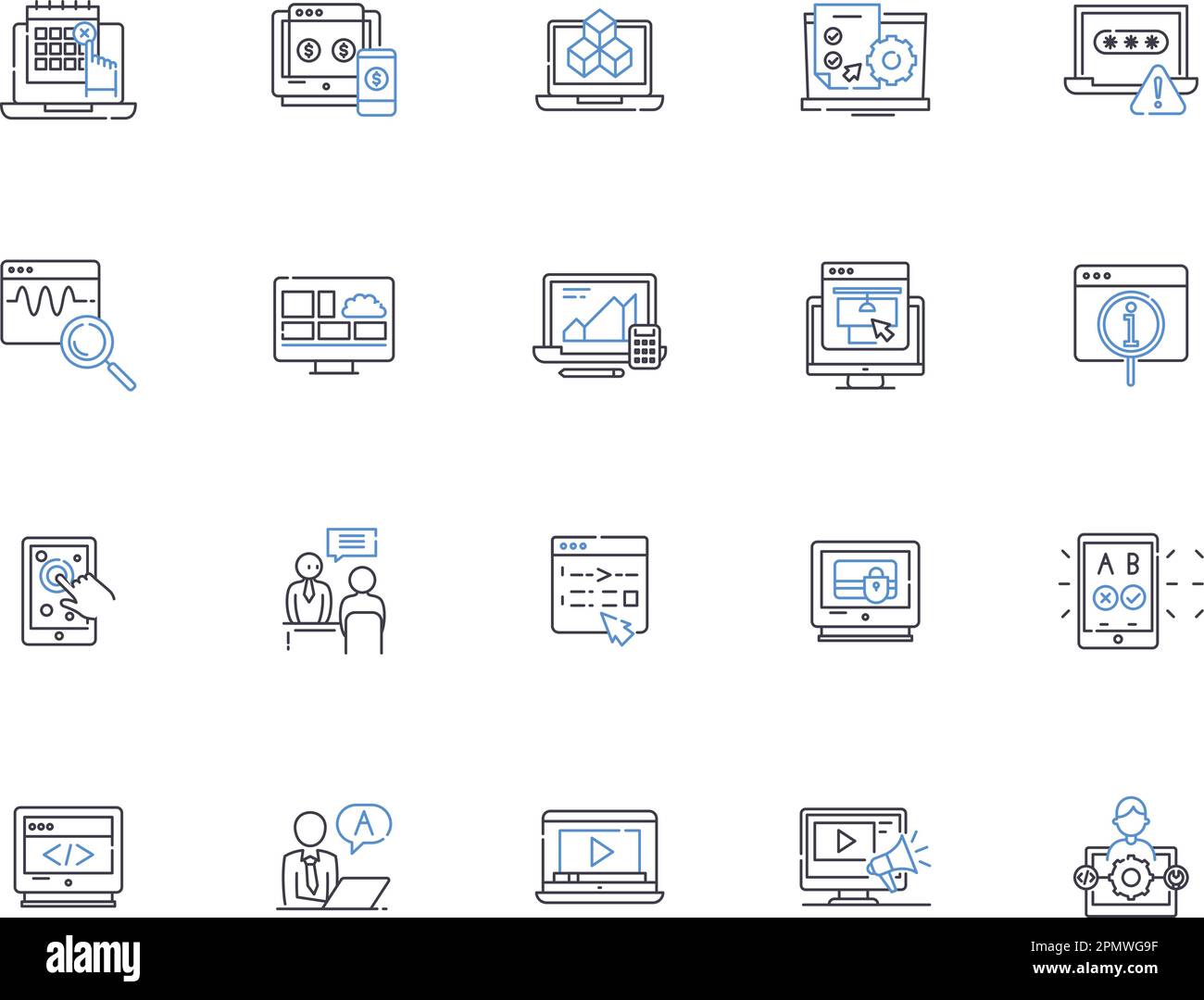 Network line icons collection. Network, WiFi,