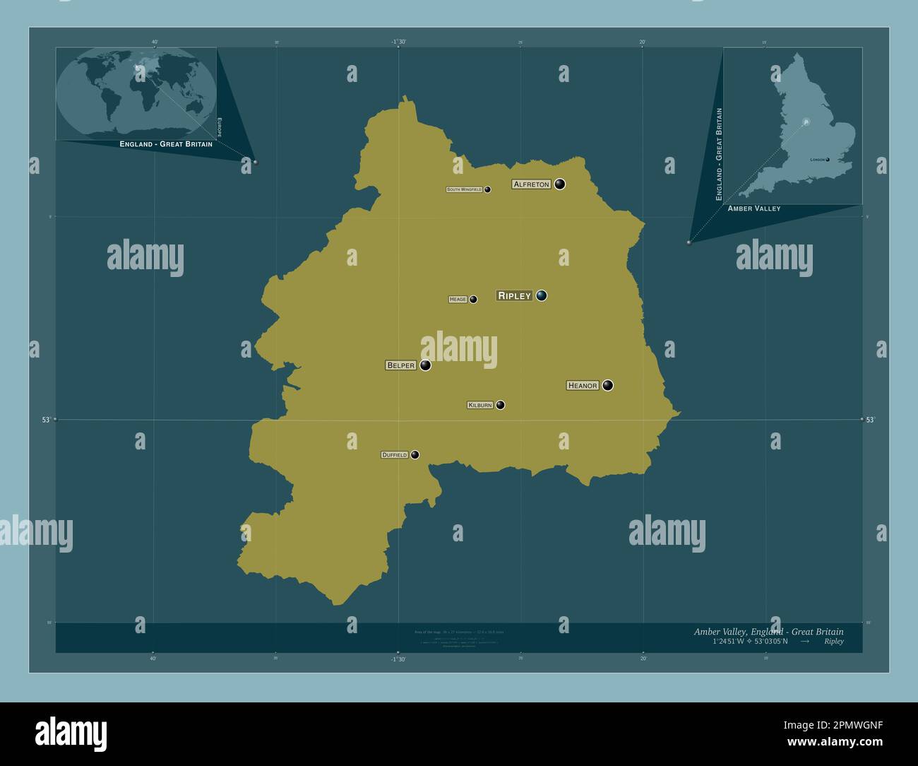 Amber Valley, non metropolitan district of England Great Britain