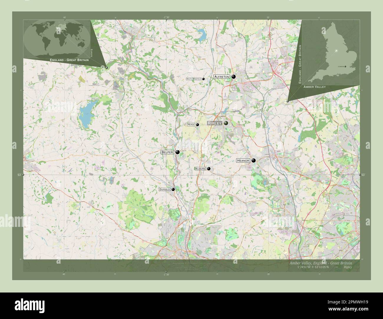 Amber Valley, non metropolitan district of England Great Britain