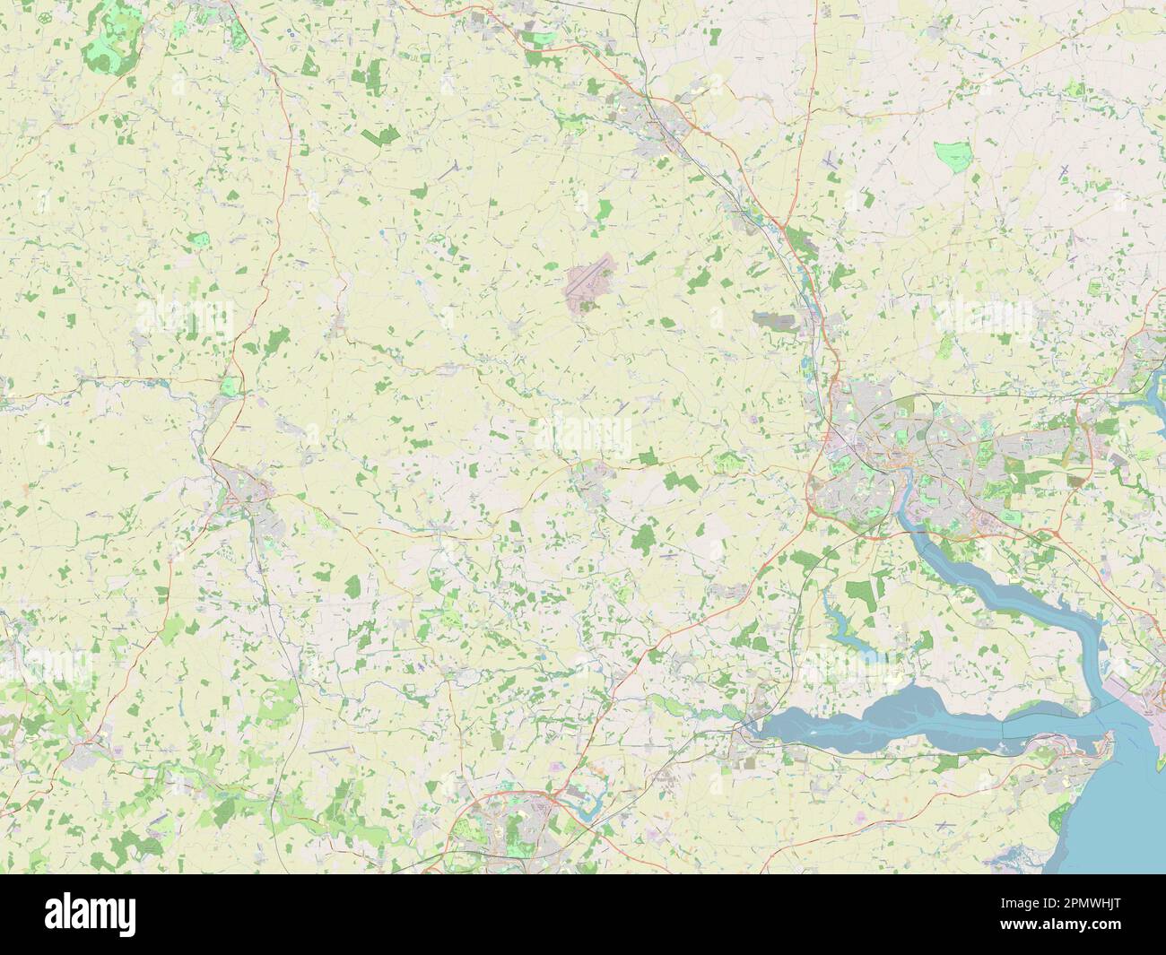 Babergh, non metropolitan district of England - Great Britain. Open Street Map Stock Photo