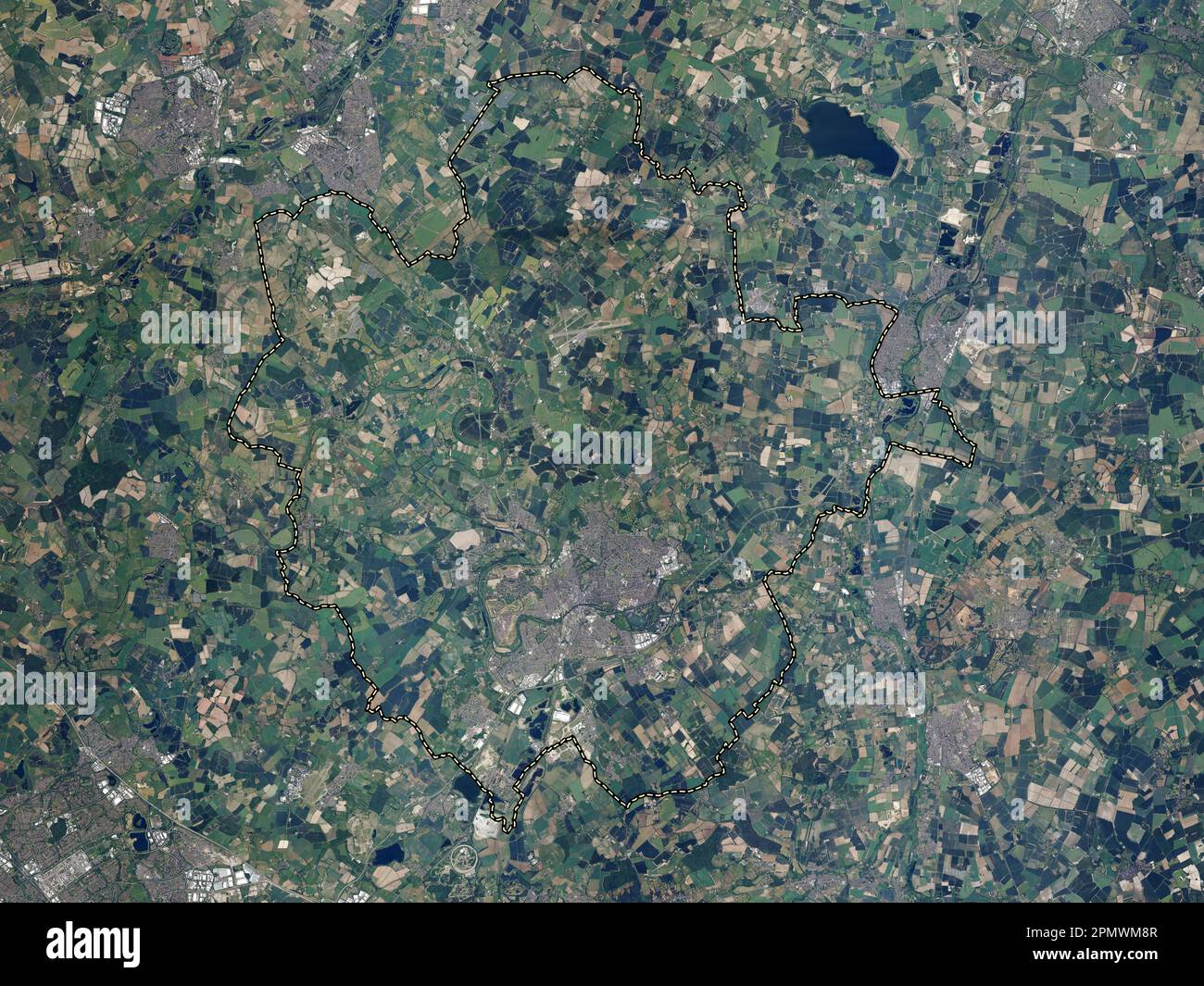 Bedford, administrative county of England - Great Britain. High resolution satellite map Stock Photo