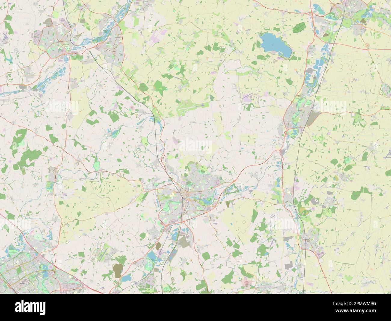 Bedford, administrative county of England - Great Britain. Open Street Map Stock Photo