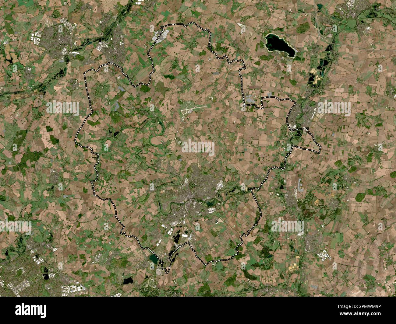 Bedford, administrative county of England - Great Britain. Low resolution satellite map Stock Photo