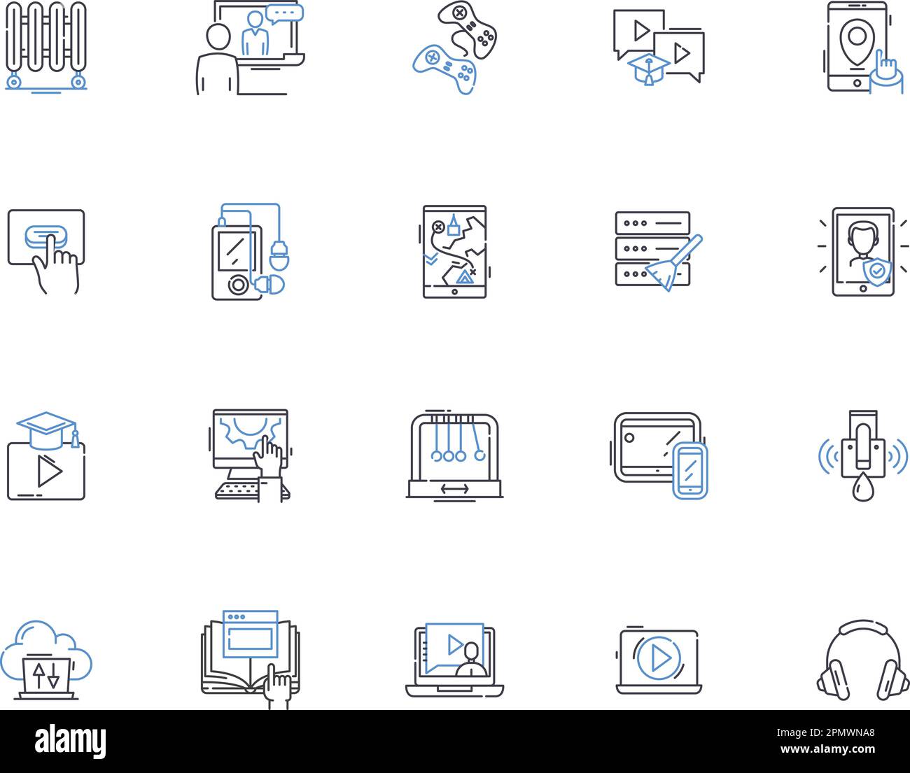 Appliances outline icons collection. Cooling, Heating, Refrigeration