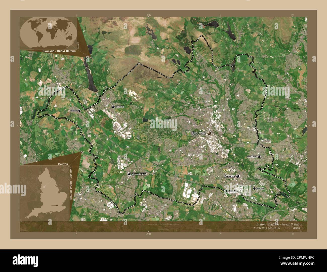 Bolton, administrative county of England Great Britain. Low