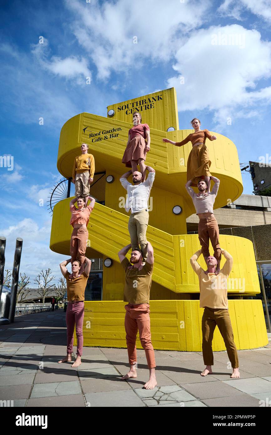 London, UK . 12 April, 2023 . Acrobats perform as Humans 2.0 by Circa
