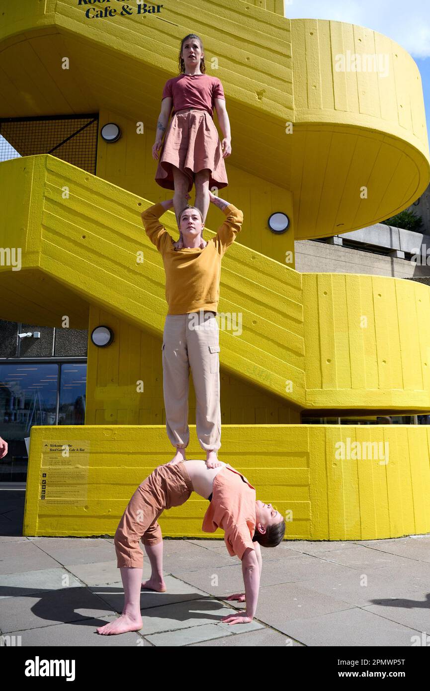 London, UK . 12 April, 2023 . Acrobats perform as Humans 2.0 by Circa ...