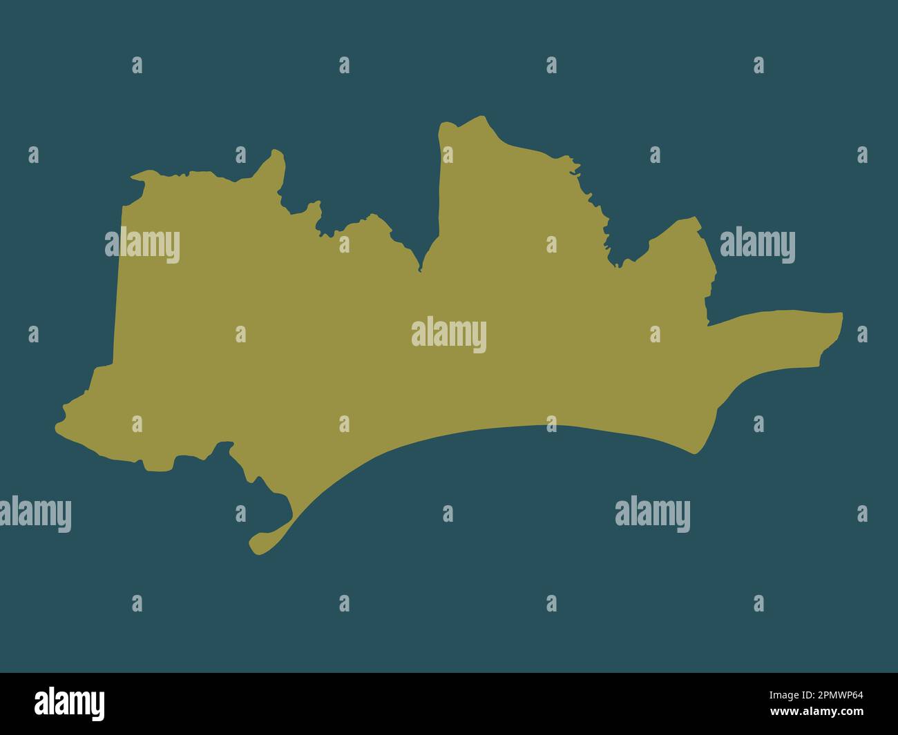 Bournemouth, Christchurch and Poole, unitary authority of England - Great Britain. Solid color shape Stock Photo