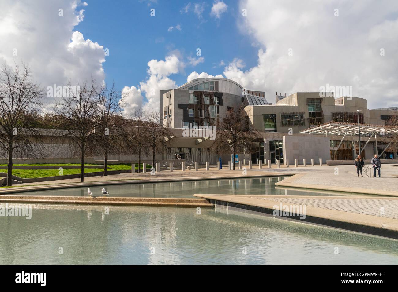 Edinburgh, Scotland, UK, 12th April 2023 The Scottish Parliament Building at Holyrood Stock Photo