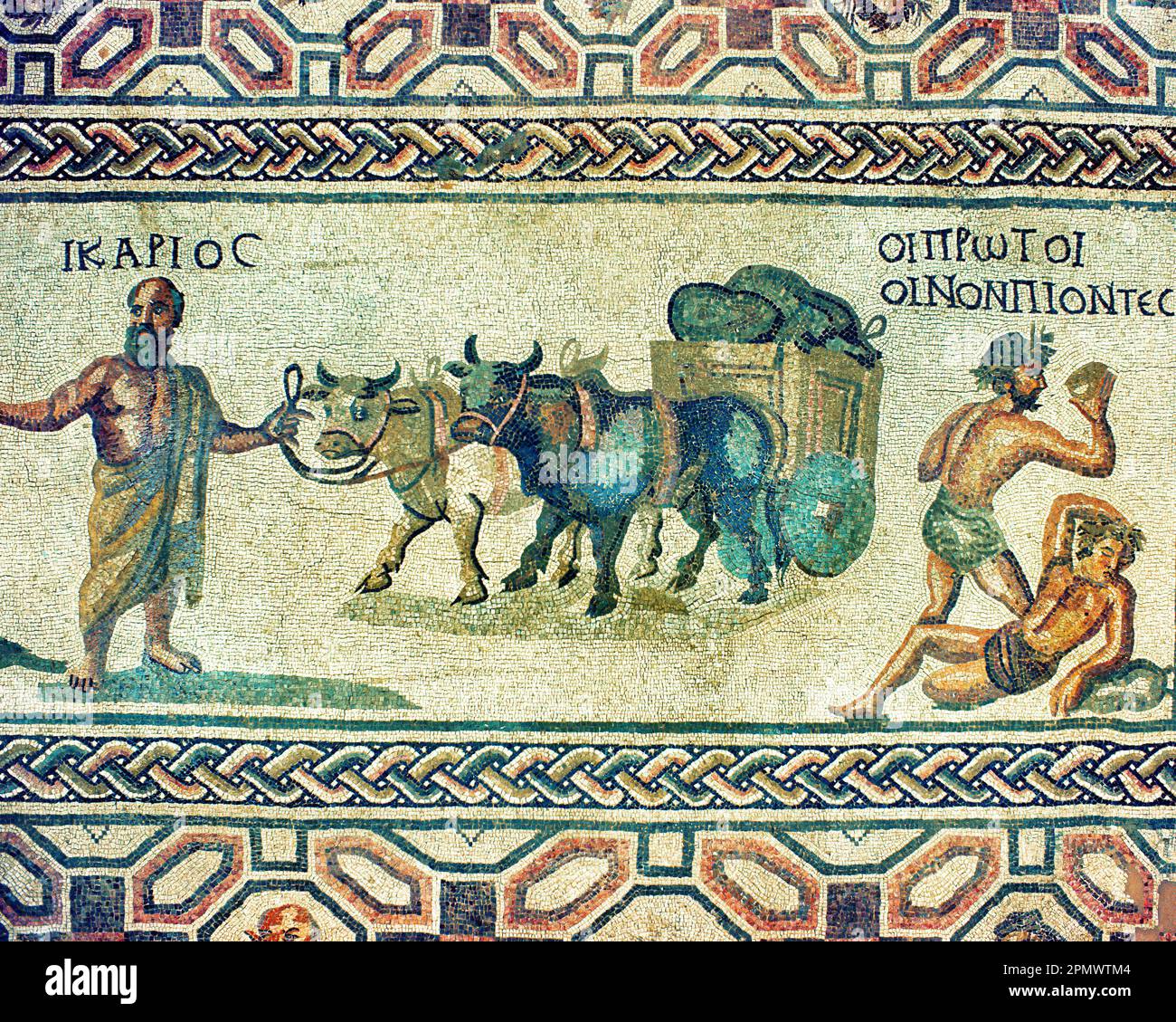 CYPRUS: Mosaic in the House of Eustolios at Curium Stock Photo