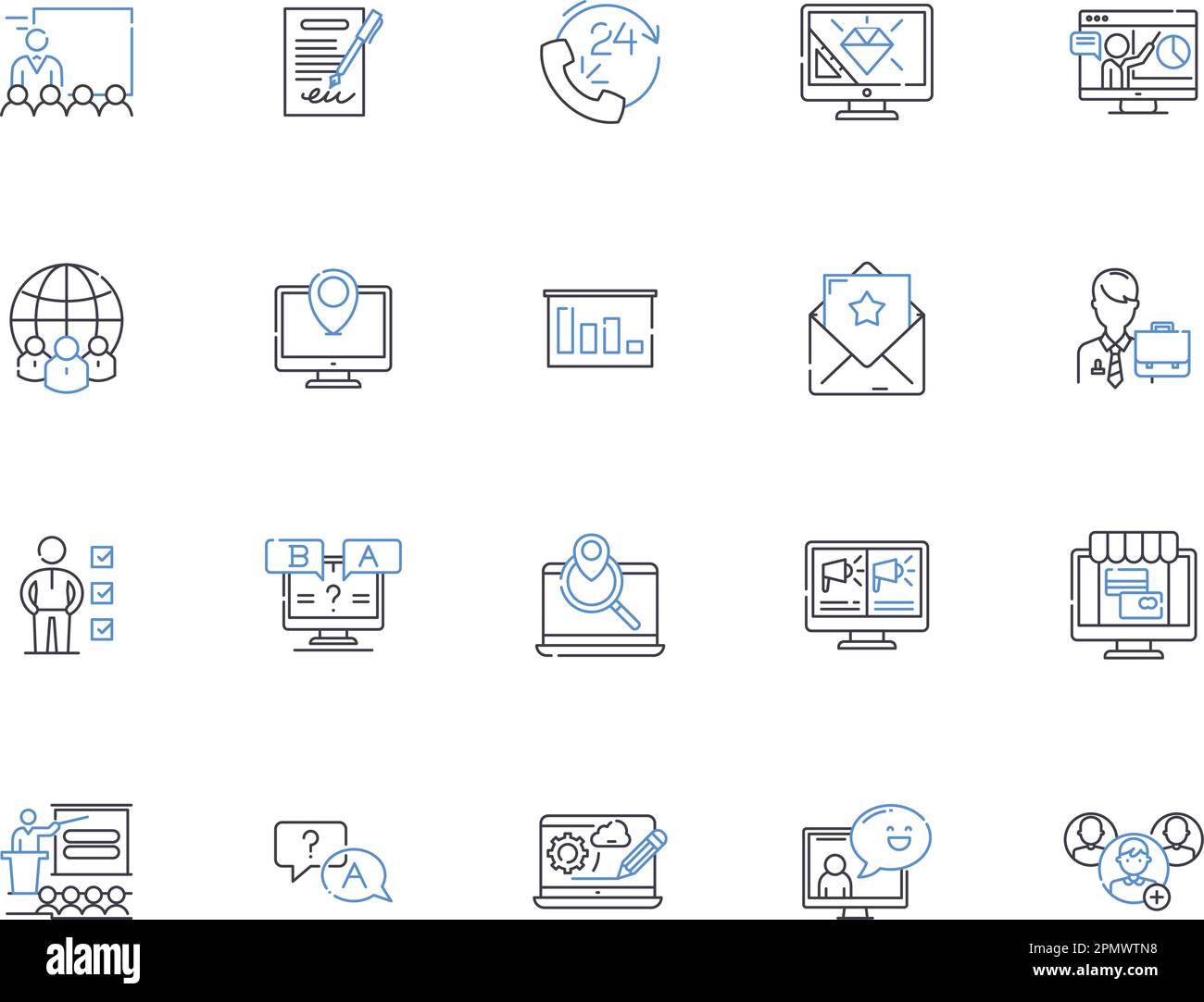 Content marketing outline icons collection. Content, Marketing ...