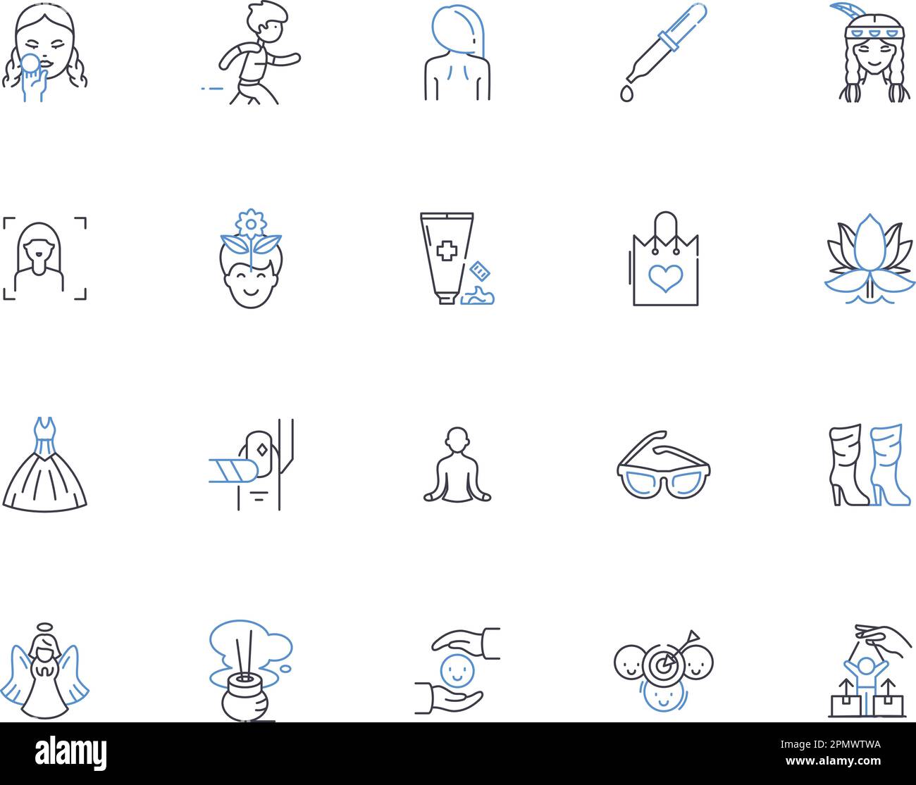 Beauty salon outline icons collection. Salon, Beauty, Hair, Nails