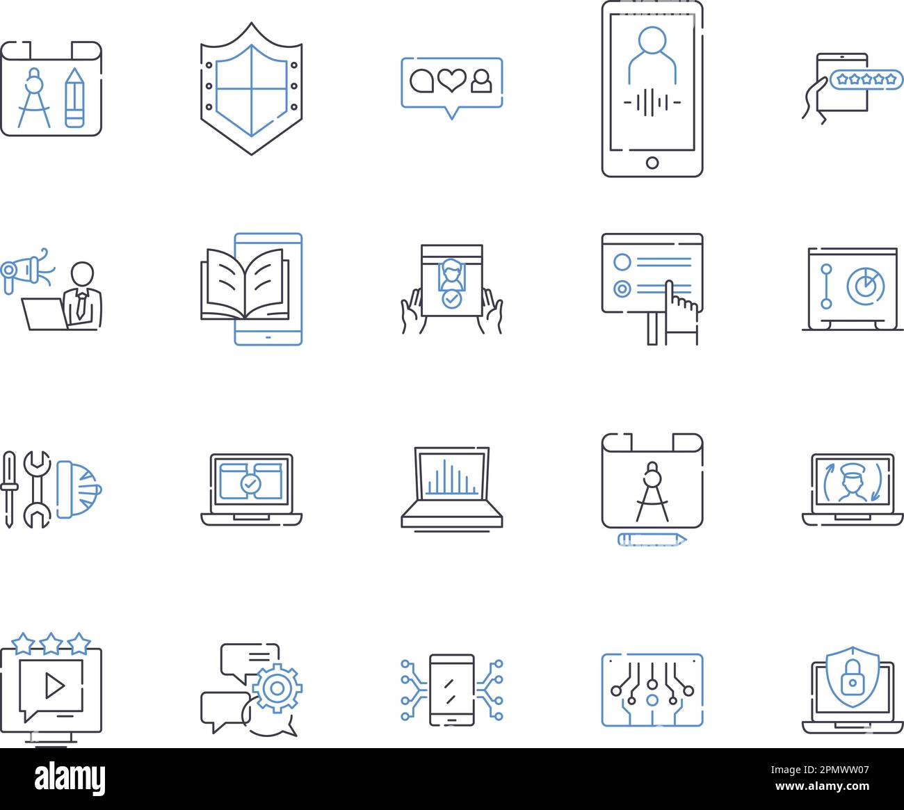 Apps and electronics outline icons collection. Apps, Electronics ...