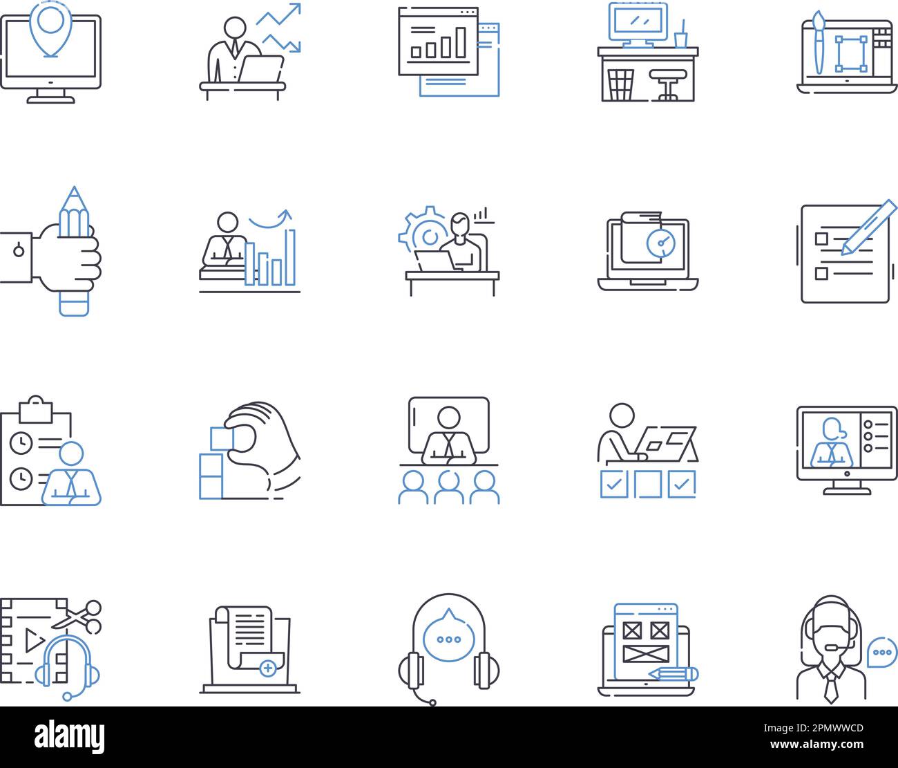 Workflow and career outline icons collection. career, workflow, jobs ...