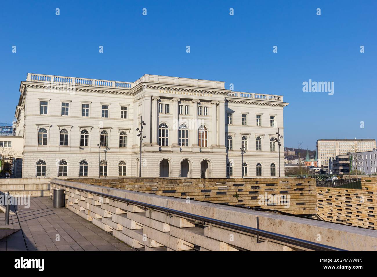 Wall in front of the bundesbahndirektion government building in Wuppertal, Germany Stock Photo
