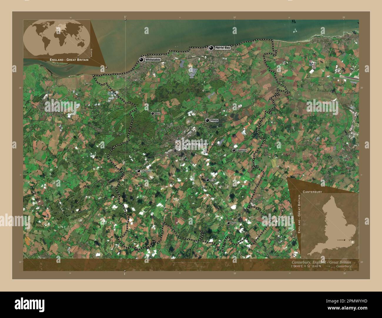 Canterbury, non metropolitan district of England - Great Britain. Low ...