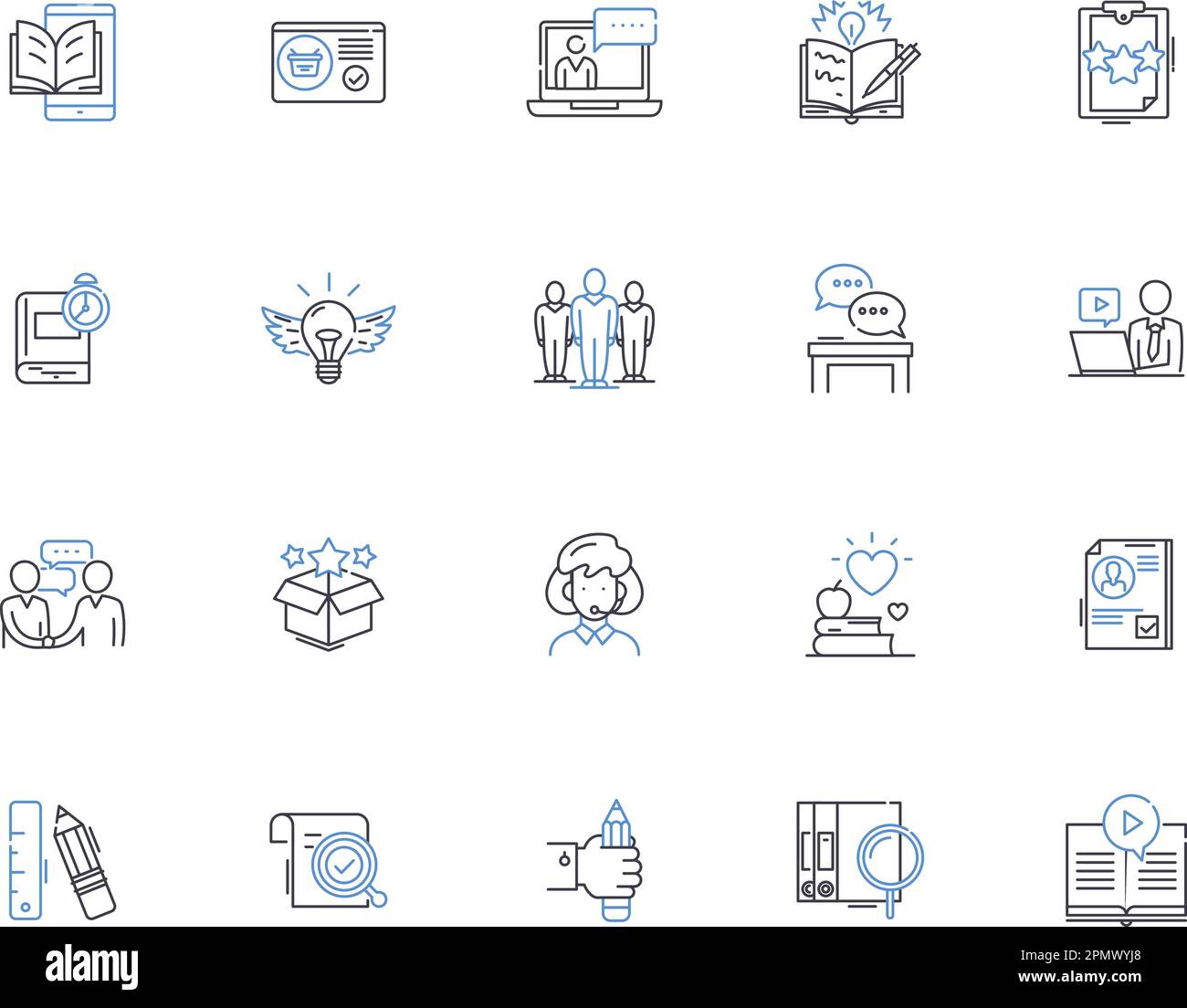 Learning Business Outline Icons Collection Business, Learning