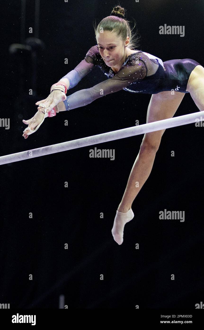 ANTALYA - Naomi Visser in action during the uneven bars apparatus final at  the European Championships in Turkey. ANP IRIS VAN DEN BROEK netherlands  out - belgium out Credit: ANP/Alamy Live News