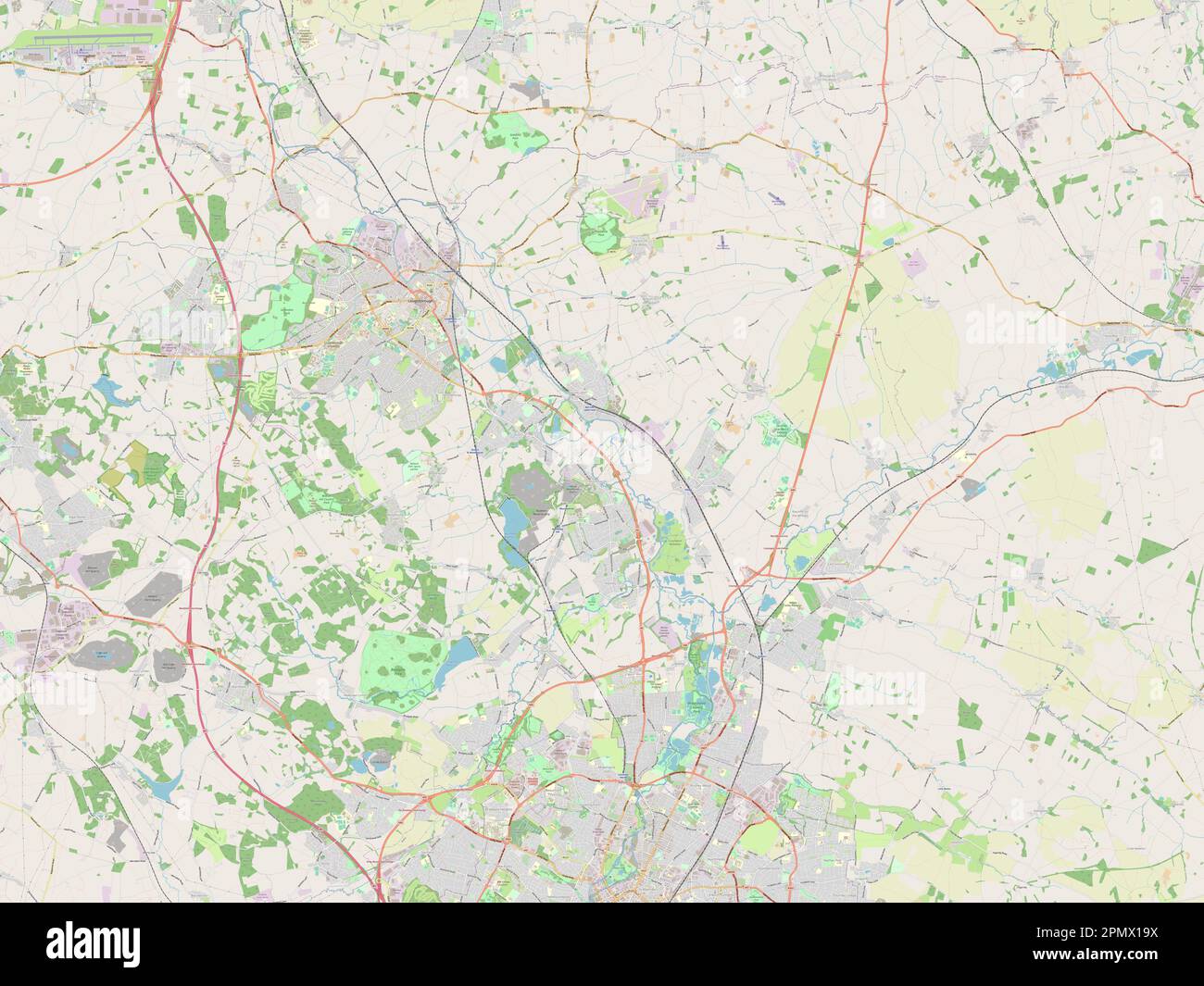Charnwood, non metropolitan district of England - Great Britain. Open Street Map Stock Photo
