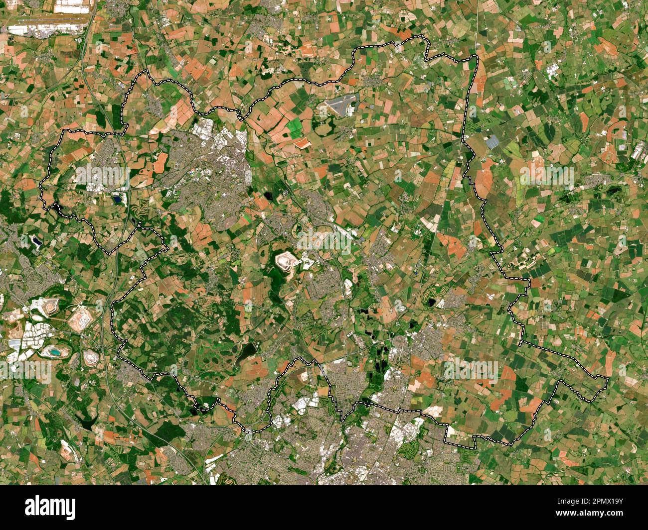 Charnwood, non metropolitan district of England - Great Britain. Low resolution satellite map Stock Photo