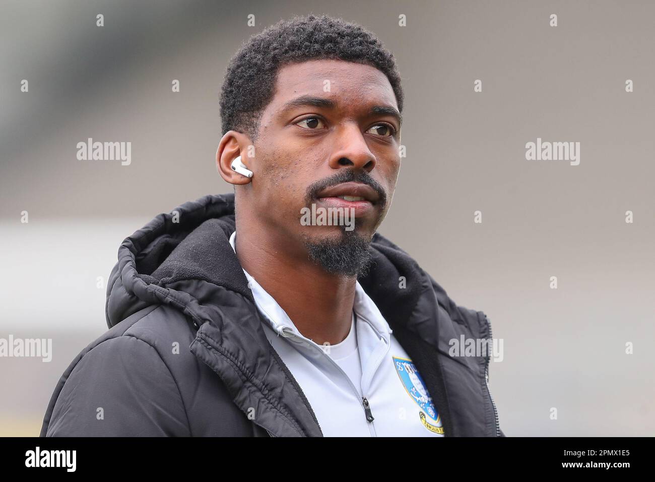 Burton Upon Trent, UK. 15th Apr, 2023. Tyreeq Bakinson #19 of Sheffield  Wednesday arrives ahead of the Sky Bet League 1 match Burton Albion vs  Sheffield Wednesday at Pirelli Stadium, Burton upon