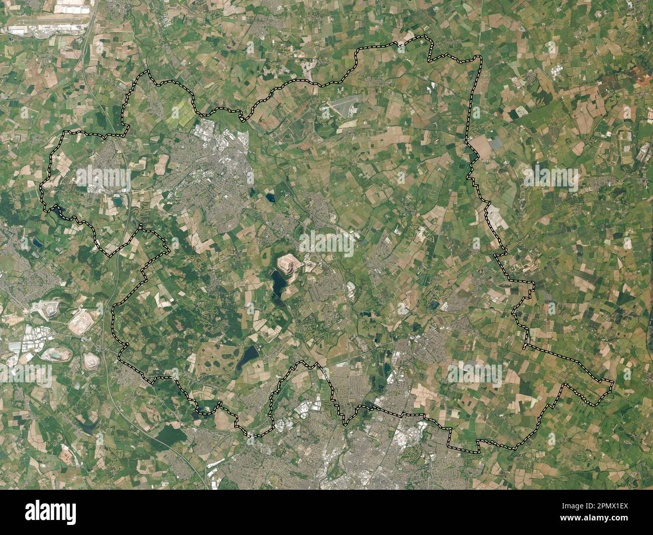 Charnwood, non metropolitan district of England - Great Britain. High resolution satellite map Stock Photo