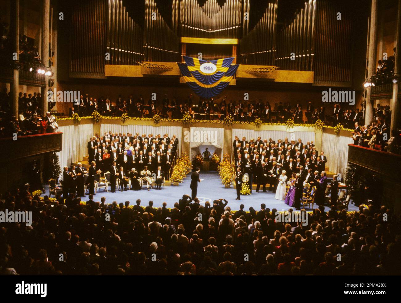the royal couple OF SWEDEN AT THE NOBEL PRIZE AWARD IN STOCKHOLM CONCERT HALL Stock Photo