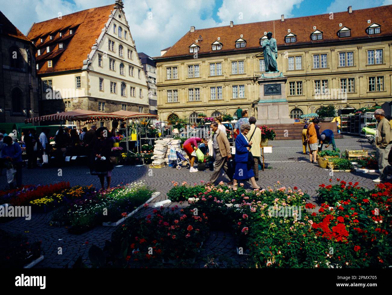 Stuttgart Germany Schillerplatz Market Place Florist with Friedrich