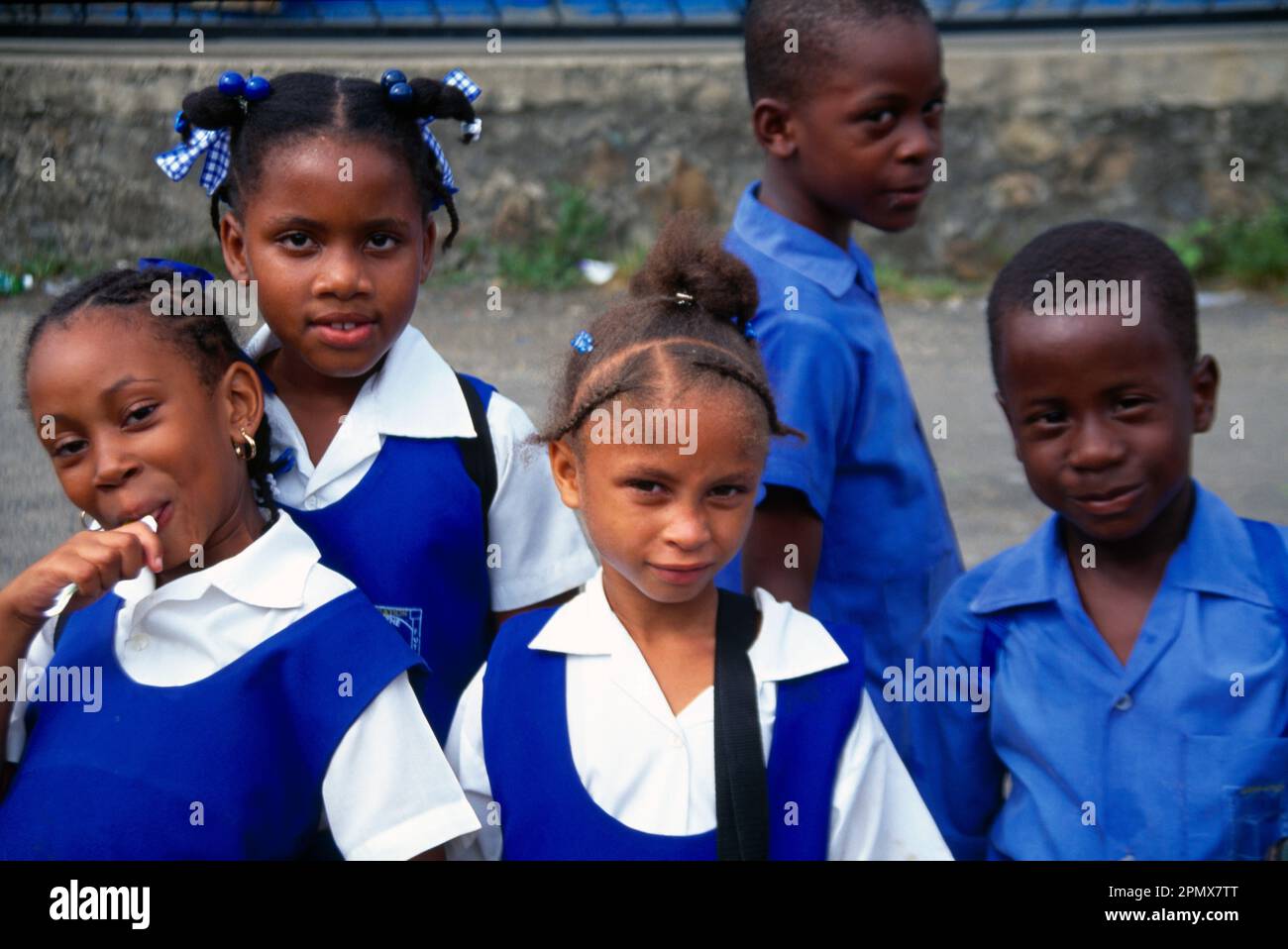 Dennery St Lucia Portrait of a Group of Primary Schoolchildren by
