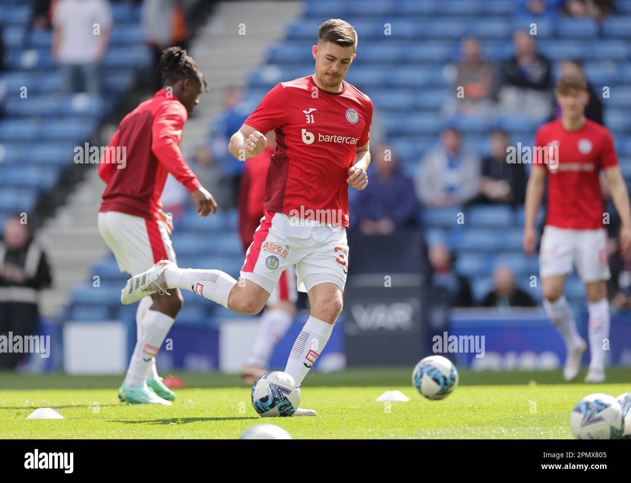 St Mirren's Declan Gallagher on the pitch during the warm up before the cinch Premiership match at Ibrox Stadium, Glasgow. Picture date: Saturday April 15, 2023. Stock Photo