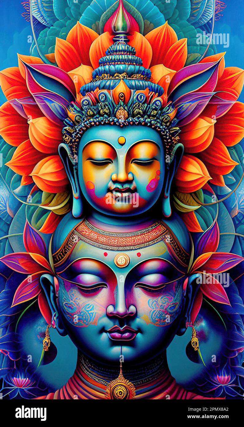 Colourful Buddha Art Stock Photo - Alamy
