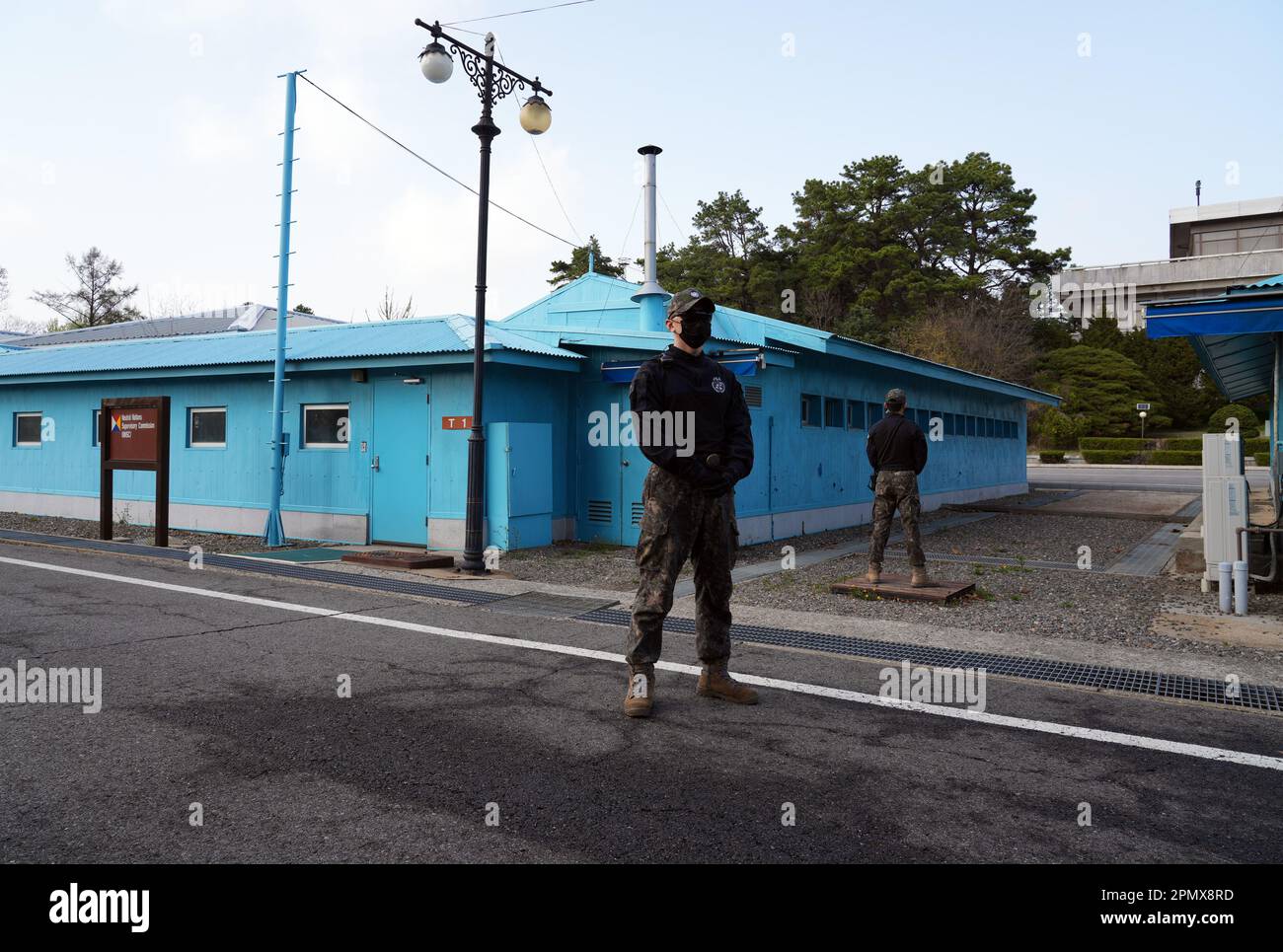 Joint Security Area, South Korea. 15th Apr, 2023. US Army soldiers stand in the Joint Security