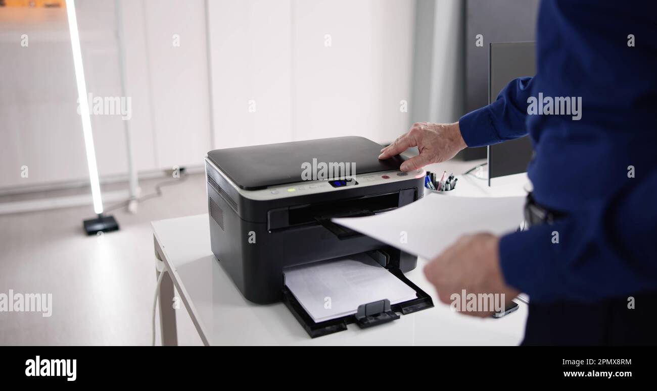 Corporate Office Printer Photocopy Machine. Laser Copier Stock Photo
