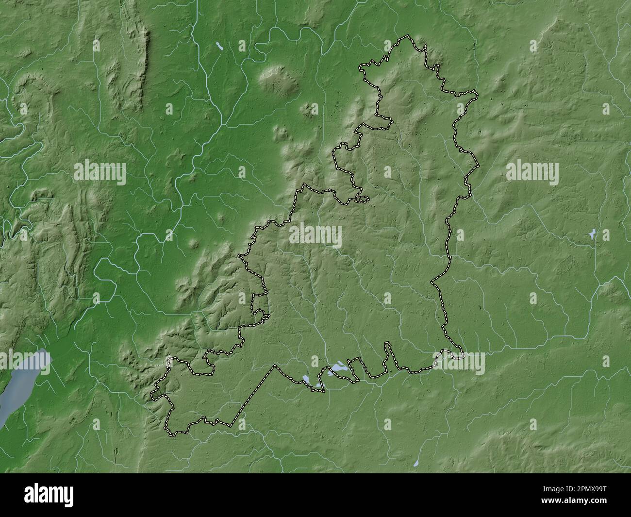Cotswold, non metropolitan district of England Great Britain. Elevation map colored in wiki