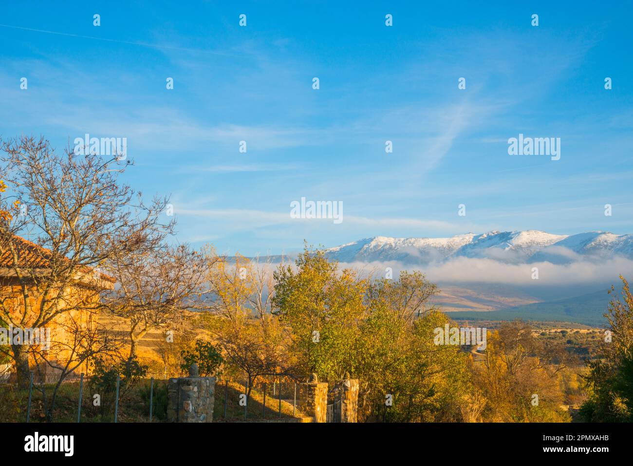 Autumn landscape. Cerezo de Arriba, Segovia province, Castilla Leon, Spain. Stock Photo